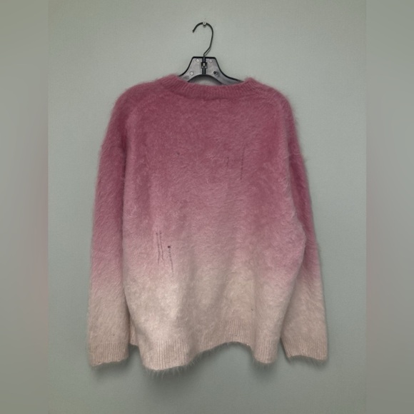 R13 Japanese Brushed Cashmere Dip Dyed Sweater - Pink Ombre. Size Medium $1855 - Picture 7 of 13
